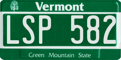 VT license plate LSP582