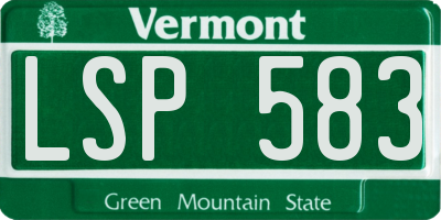 VT license plate LSP583