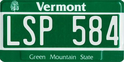 VT license plate LSP584
