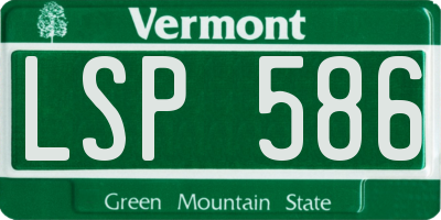VT license plate LSP586