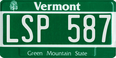 VT license plate LSP587
