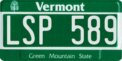 VT license plate LSP589