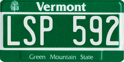 VT license plate LSP592