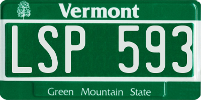 VT license plate LSP593
