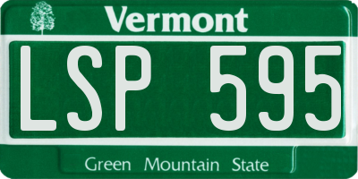 VT license plate LSP595