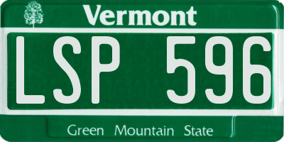 VT license plate LSP596