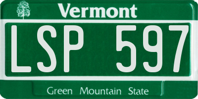 VT license plate LSP597