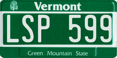 VT license plate LSP599