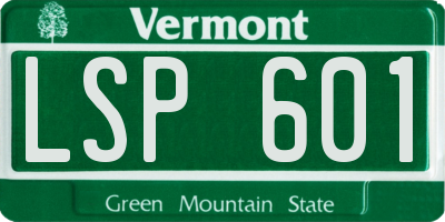 VT license plate LSP601