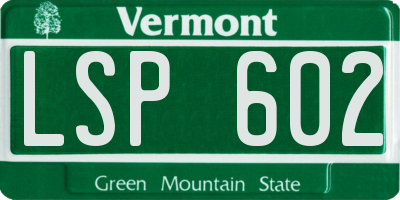 VT license plate LSP602