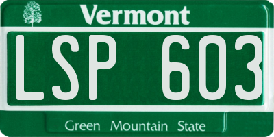 VT license plate LSP603