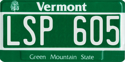 VT license plate LSP605