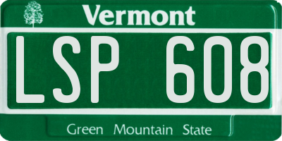 VT license plate LSP608
