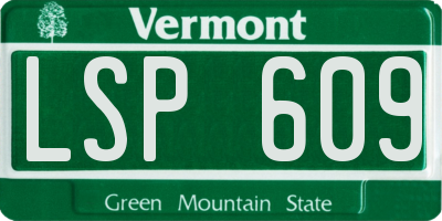 VT license plate LSP609