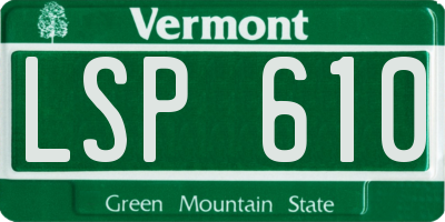 VT license plate LSP610