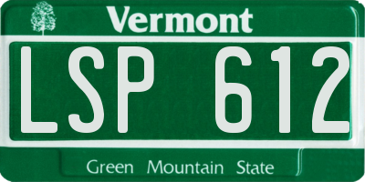 VT license plate LSP612