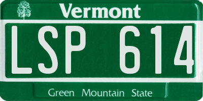 VT license plate LSP614