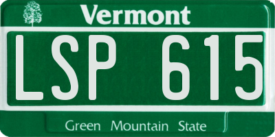 VT license plate LSP615