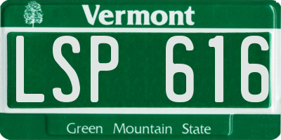 VT license plate LSP616
