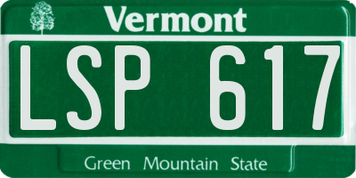 VT license plate LSP617