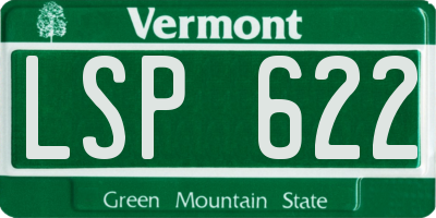 VT license plate LSP622