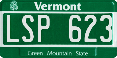 VT license plate LSP623