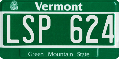 VT license plate LSP624