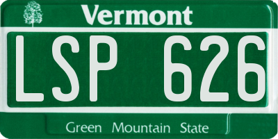 VT license plate LSP626