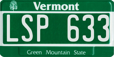 VT license plate LSP633