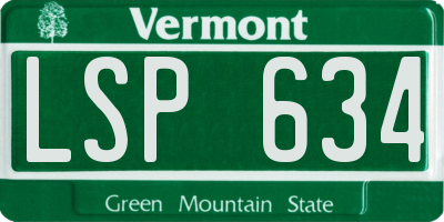 VT license plate LSP634