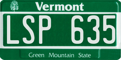 VT license plate LSP635