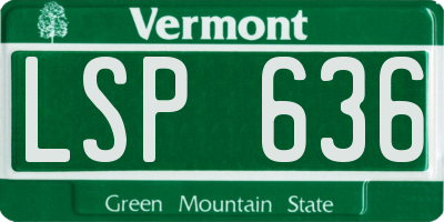 VT license plate LSP636