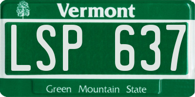 VT license plate LSP637