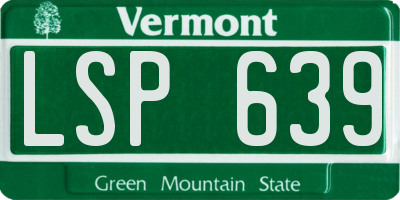 VT license plate LSP639