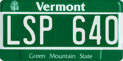VT license plate LSP640