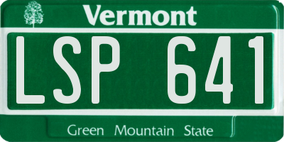 VT license plate LSP641