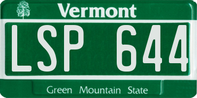 VT license plate LSP644
