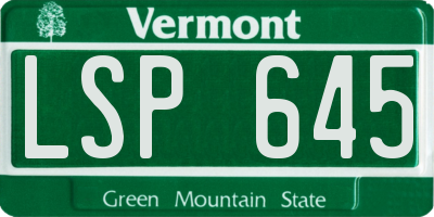 VT license plate LSP645
