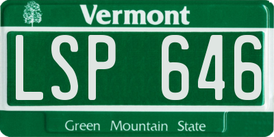 VT license plate LSP646