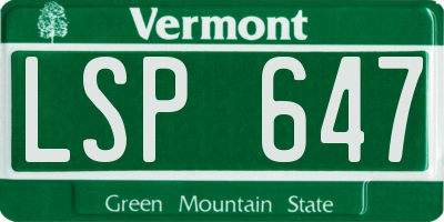 VT license plate LSP647