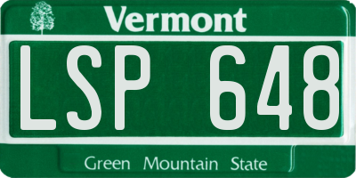 VT license plate LSP648