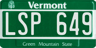 VT license plate LSP649