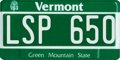 VT license plate LSP650
