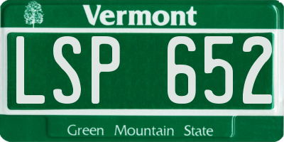VT license plate LSP652