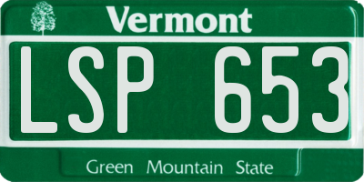 VT license plate LSP653