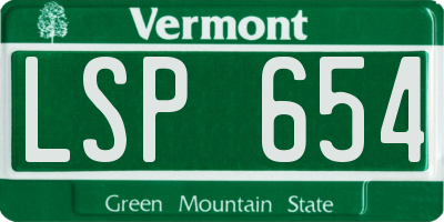 VT license plate LSP654