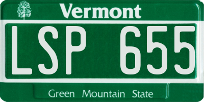 VT license plate LSP655