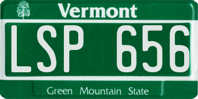 VT license plate LSP656