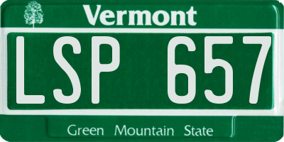 VT license plate LSP657