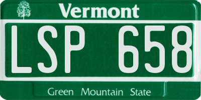 VT license plate LSP658